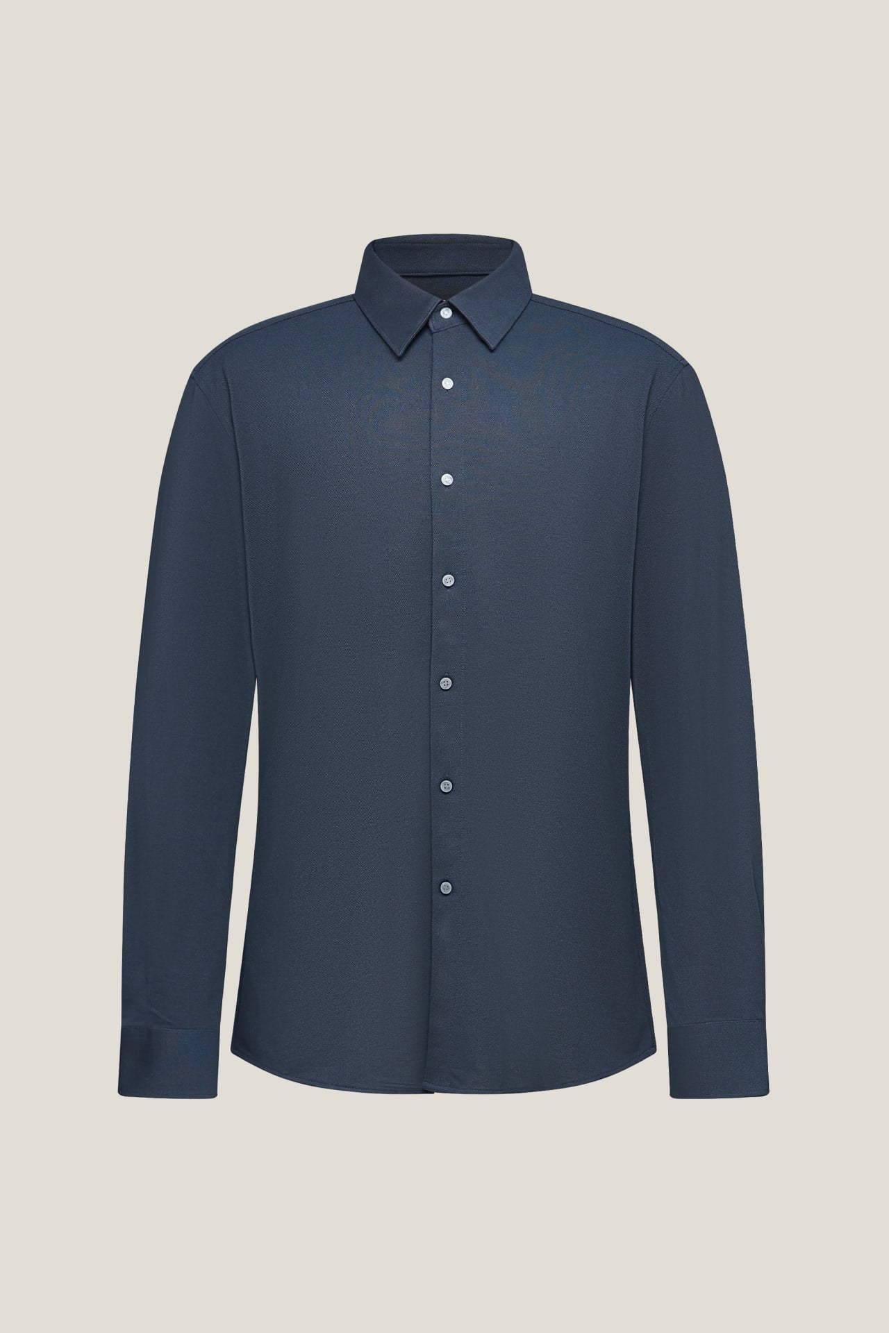 Easy Iron Cotton Knit Smart Fit Long Sleeve Shirt