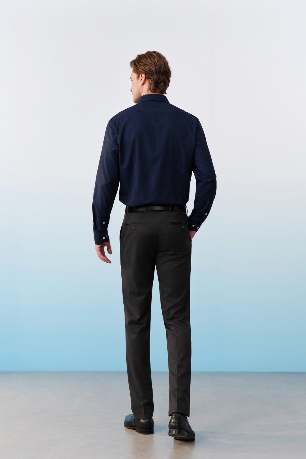 Non-Iron Cotton Dobby Textured Regular Fit Long Sleeve Shirt