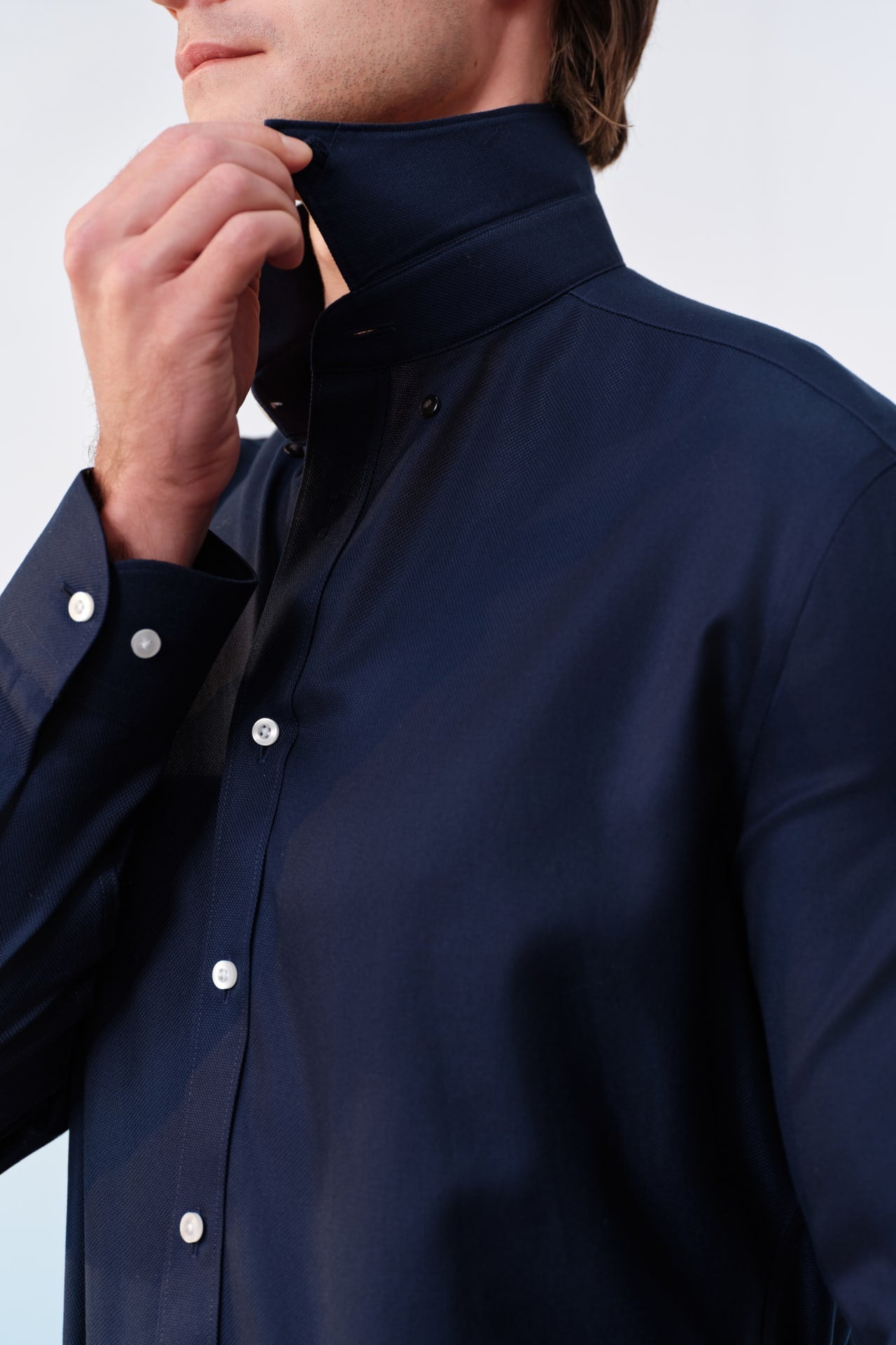 Non-Iron Cotton Dobby Textured Regular Fit Long Sleeve Shirt