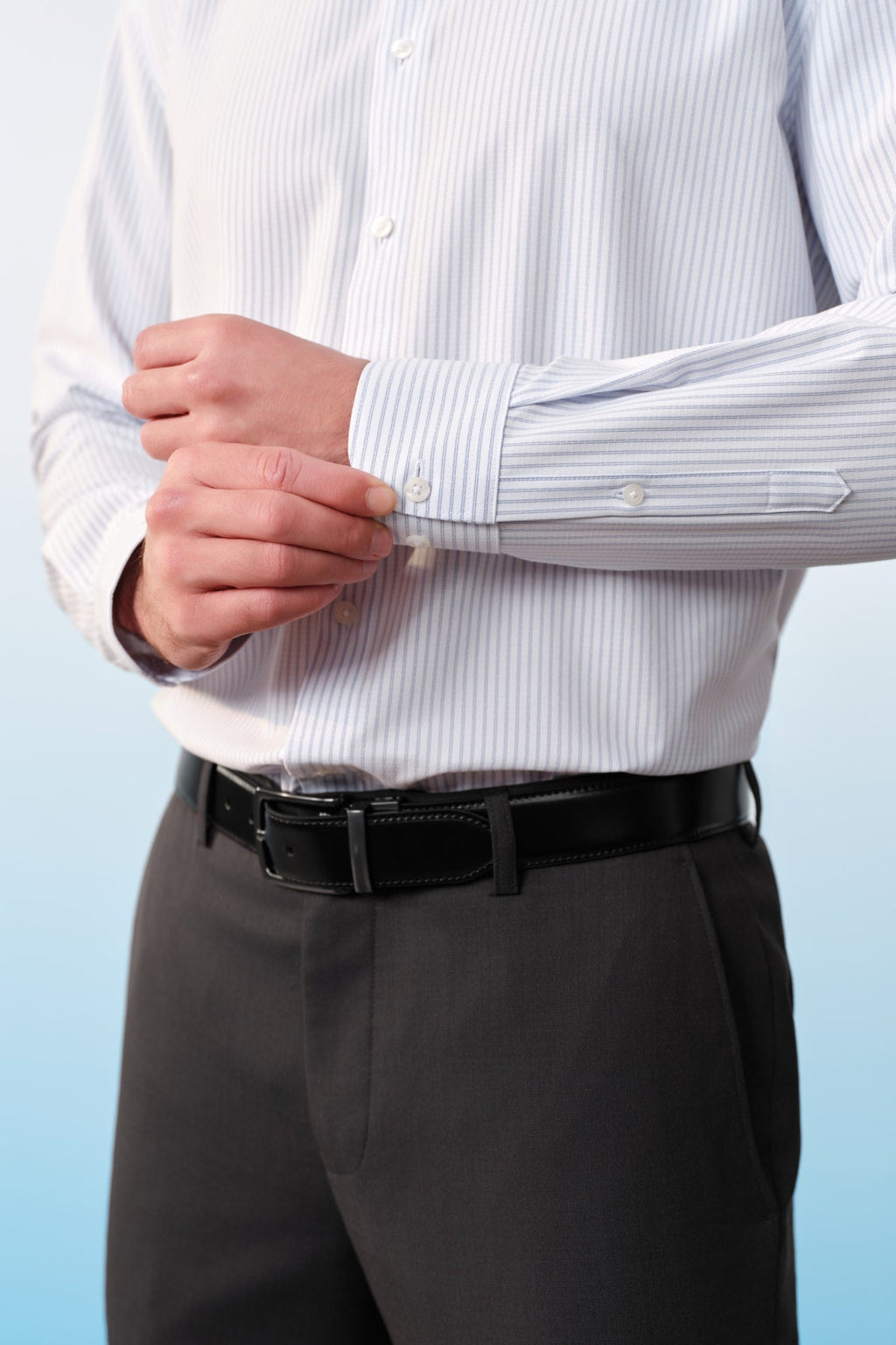 Non-Iron Dry Stretch Stripe Smart Fit Long Sleeve Shirt
