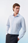 Non-Iron Warp Knit Stripe Slim Fit Long Sleeve Shirt