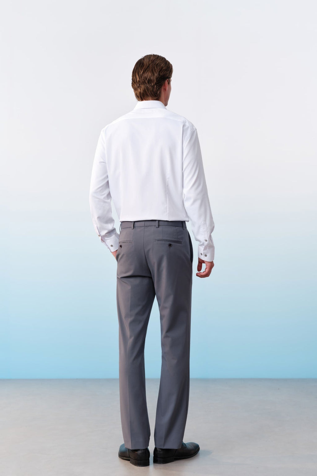 Easy Care Opaque Anti UV Fine Twill Smart Fit Long Sleeve Shirt With Design Detail