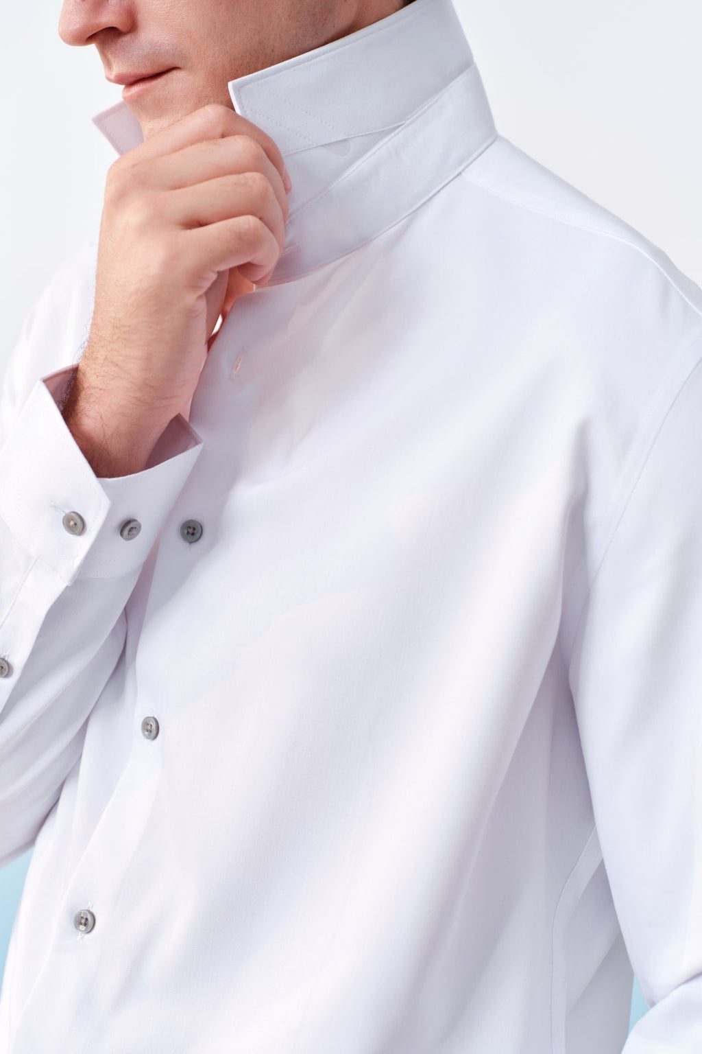 Easy Care Opaque Anti UV Fine Twill Smart Fit Long Sleeve Shirt With Design Detail