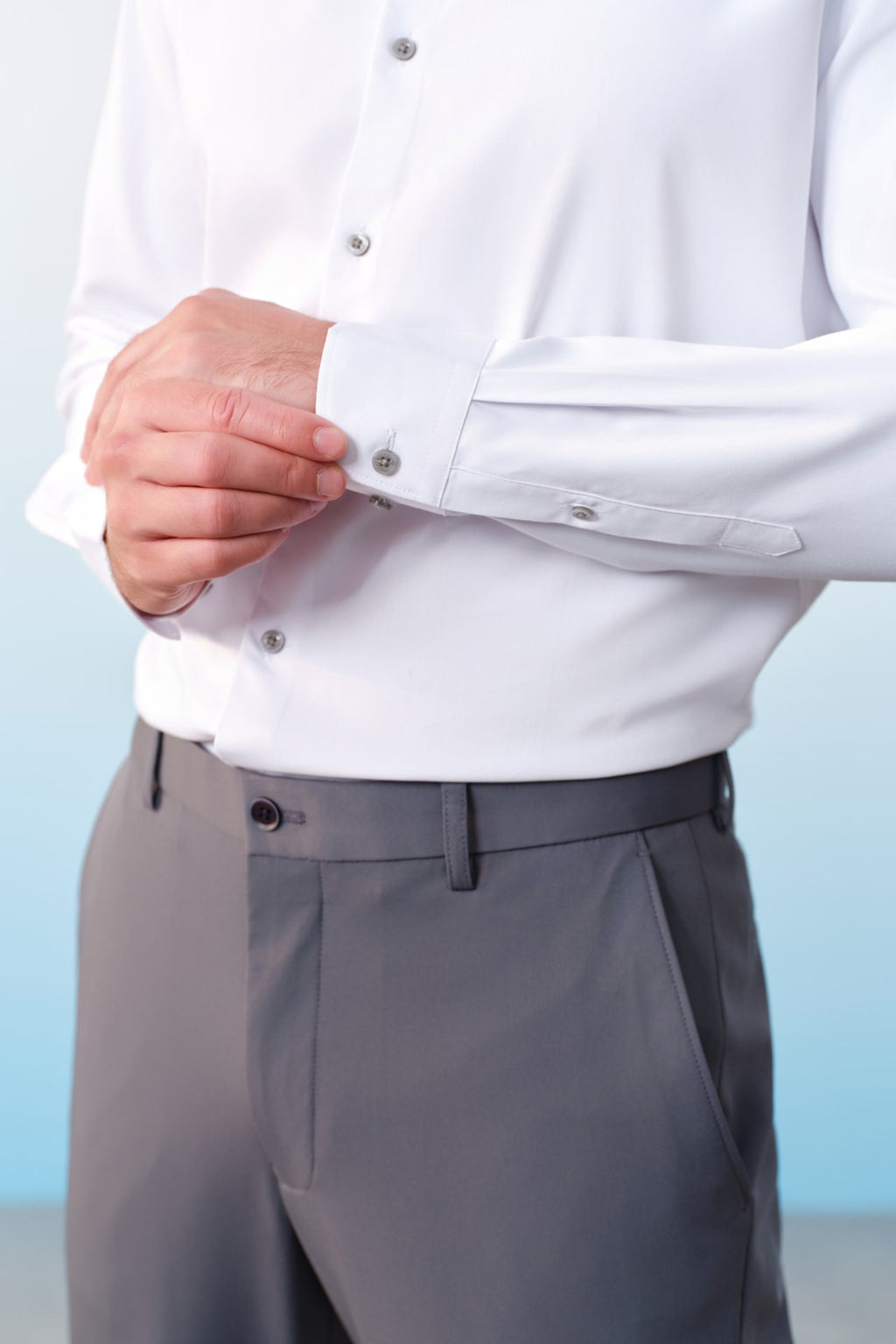 Easy Care Opaque Anti UV Fine Twill Smart Fit Long Sleeve Shirt With Design Detail