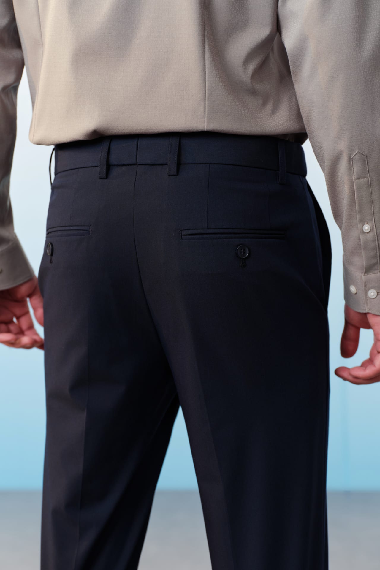Multi-Way Stretch Cool Touch Plain Weave Slim Fit Suit Pants