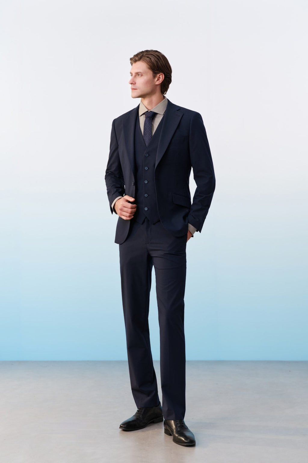 Multi-Way Stretch Cool Touch Plain Weave Slim Fit Suit Pants