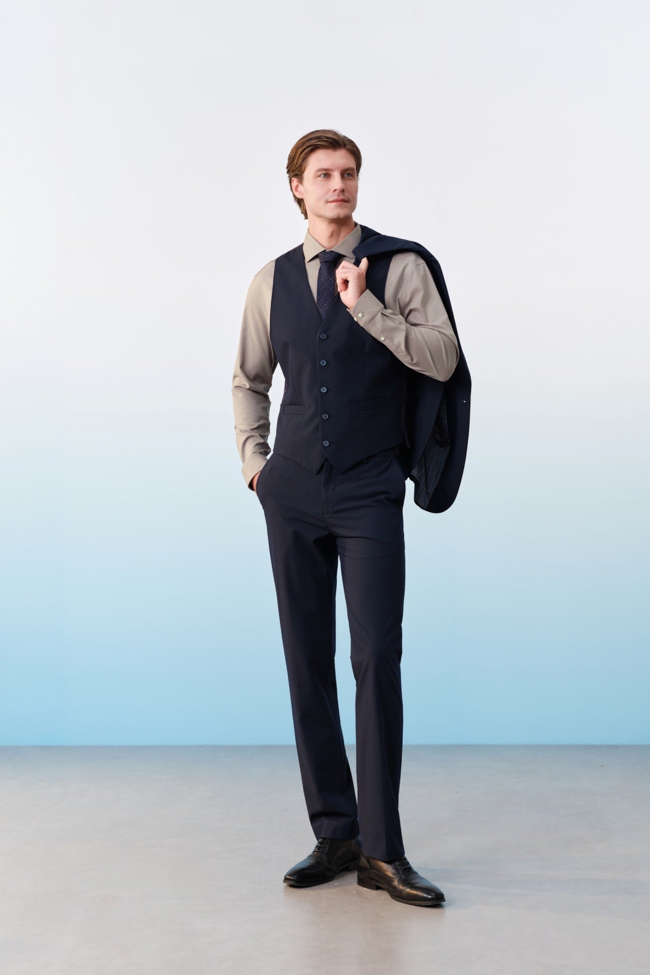 Multi-Way Stretch Cool Touch Plain Weave Slim Fit Suit Pants