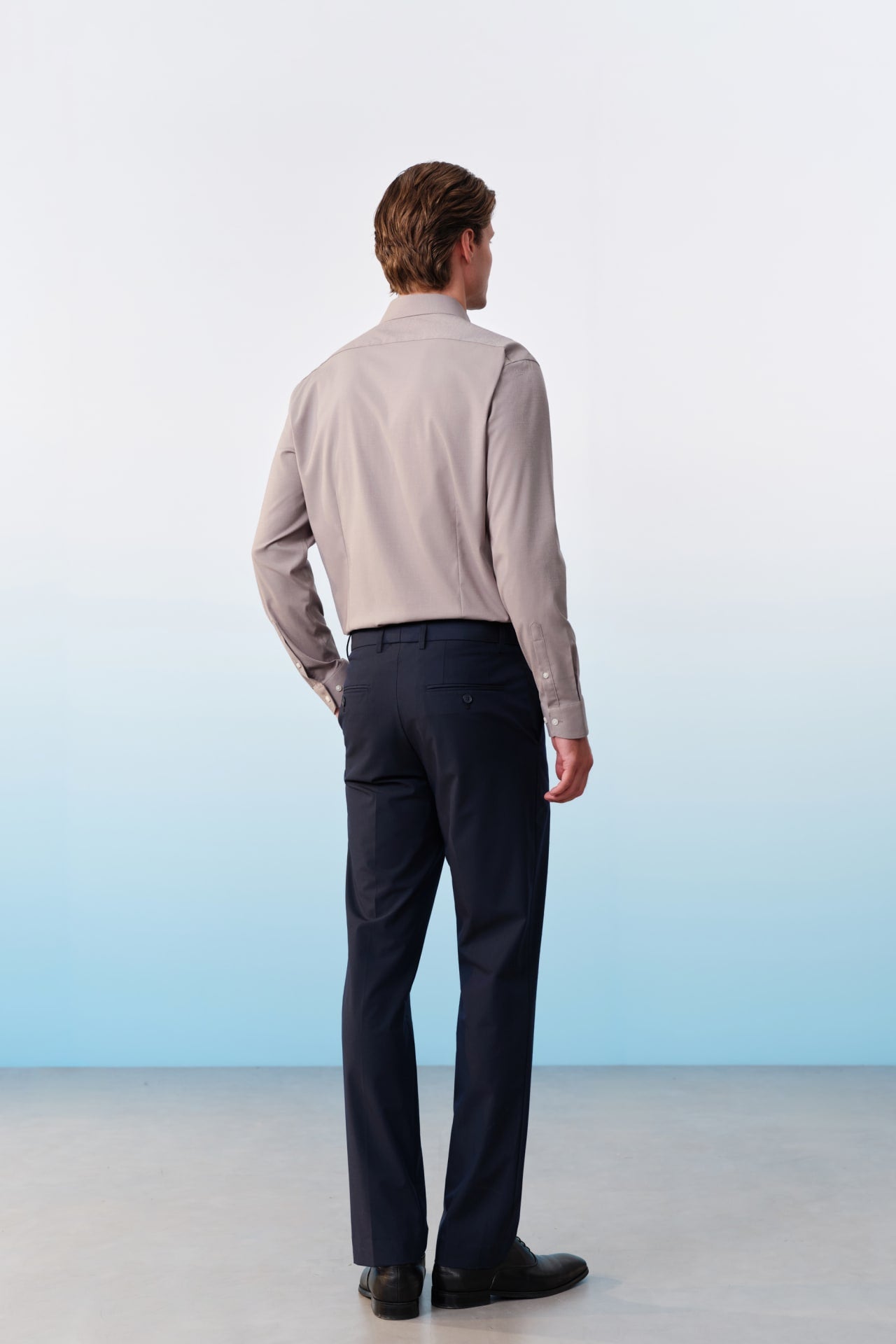 Multi-Way Stretch Cool Touch Plain Weave Smart Fit Suit Pants With Elastic Waistband