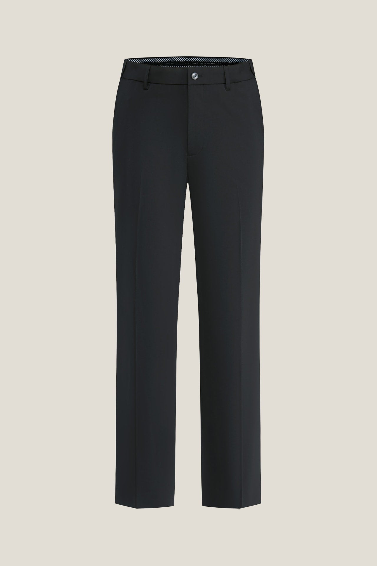 Three-Proof Finish Plain Weave Smart Fit Suit Pants With Elastic Waistband