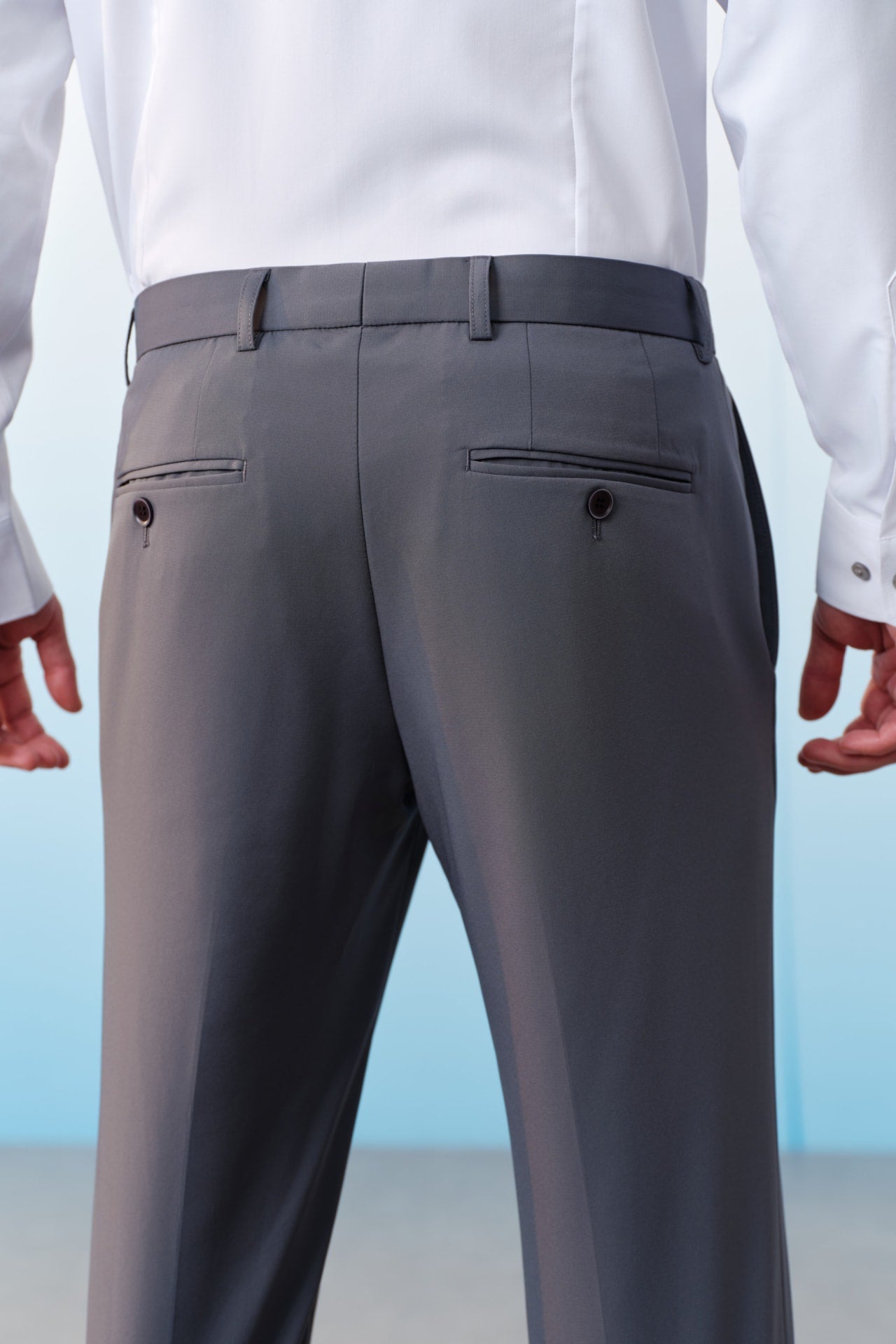 Multi-Way Stretch Silk Blend Regular Fit Suit Pants