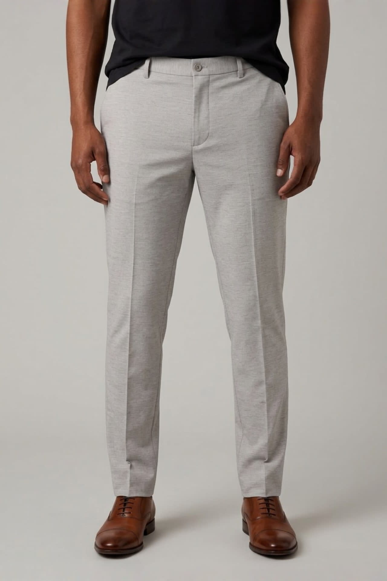 Multi-Way Stretch Linen Lyocell Blend Plain Weave Slim Fit Suit Pants