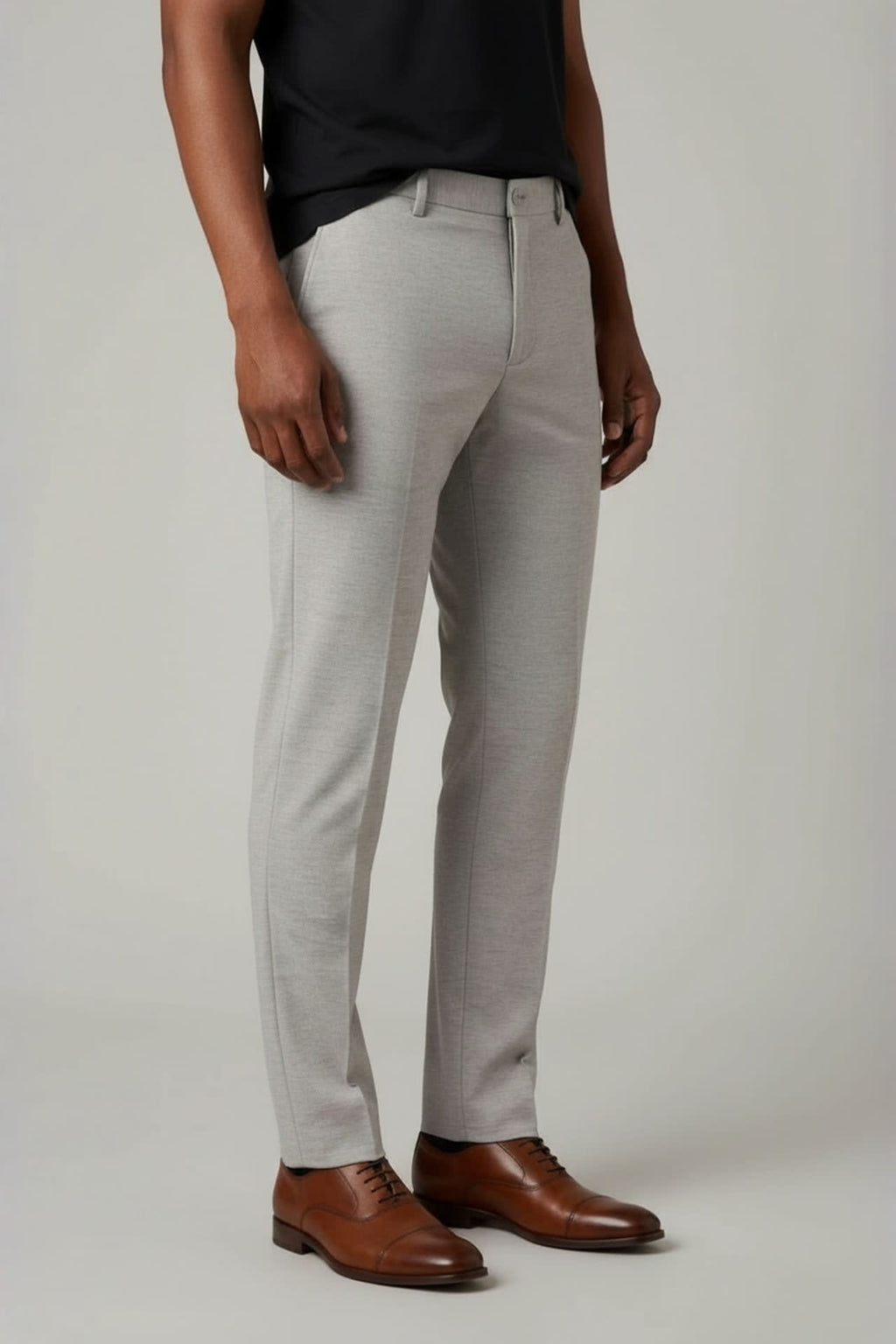Multi-Way Stretch Linen Lyocell Blend Plain Weave Slim Fit Suit Pants