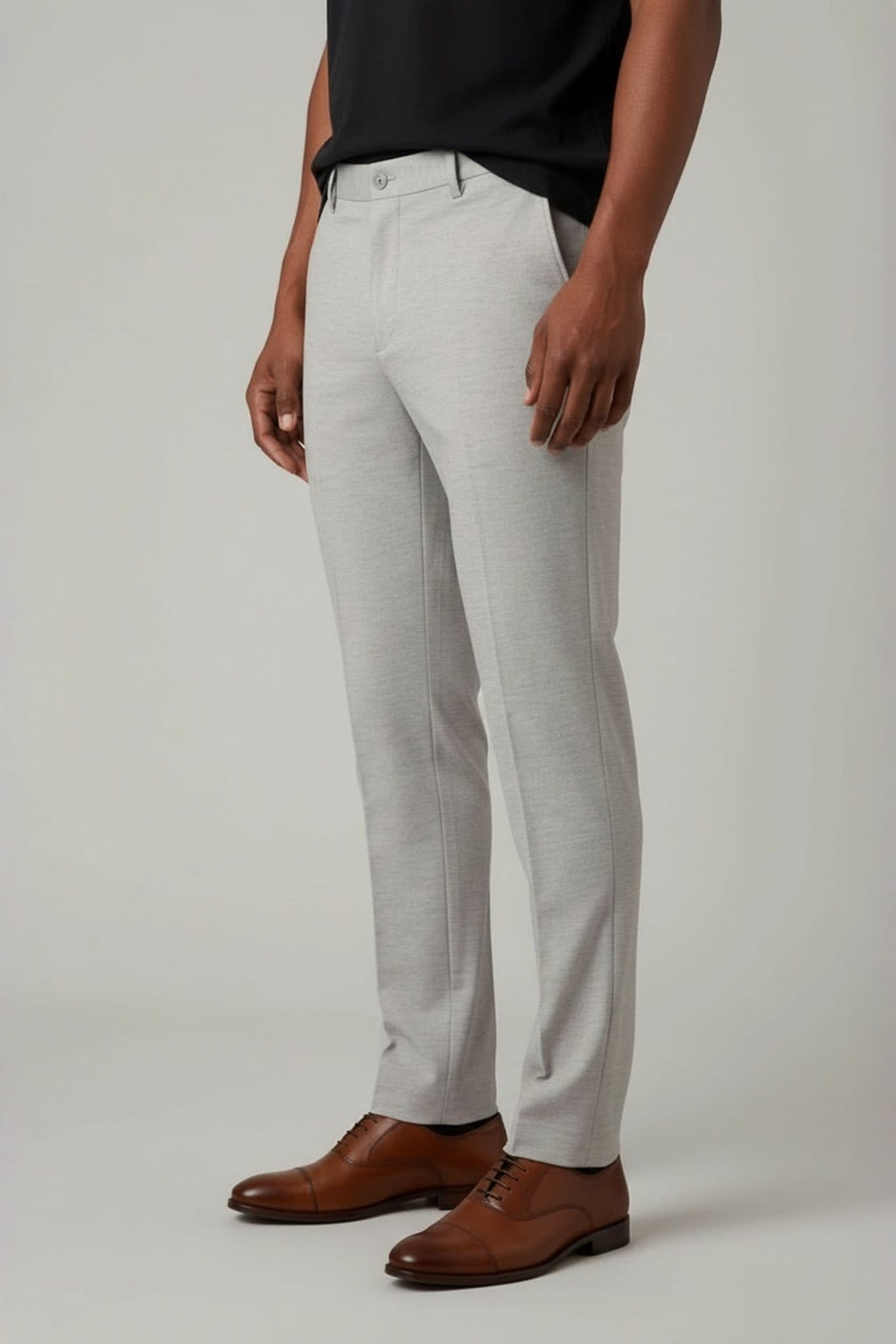 Multi-Way Stretch Linen Lyocell Blend Plain Weave Slim Fit Suit Pants
