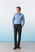 Poly Blend Stripe Stretch Regular Fit Suit Pants