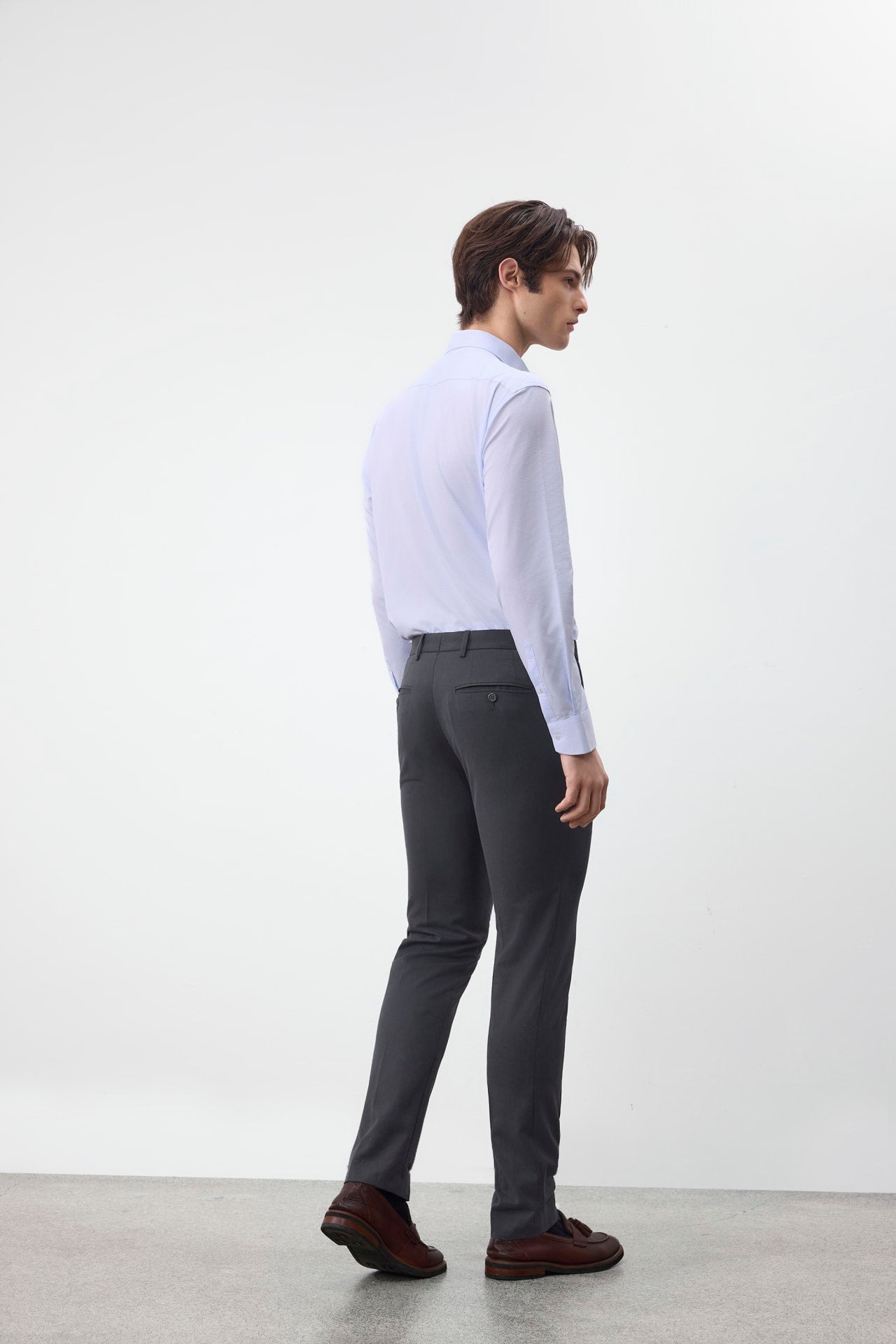 Quick Dry Wicking Poly Blend Twill Slim Fit Suit Pants