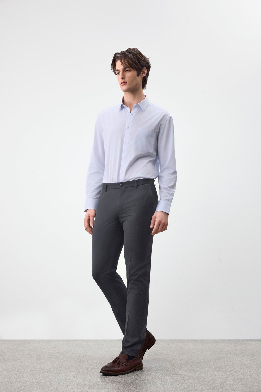Quick Dry Wicking Poly Blend Twill Slim Fit Suit Pants