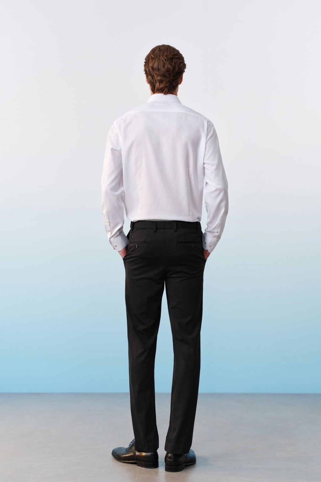 Cool Touch Nylon Stretch Knit Print Smart Fit Suit Pants With Elastic Waistband