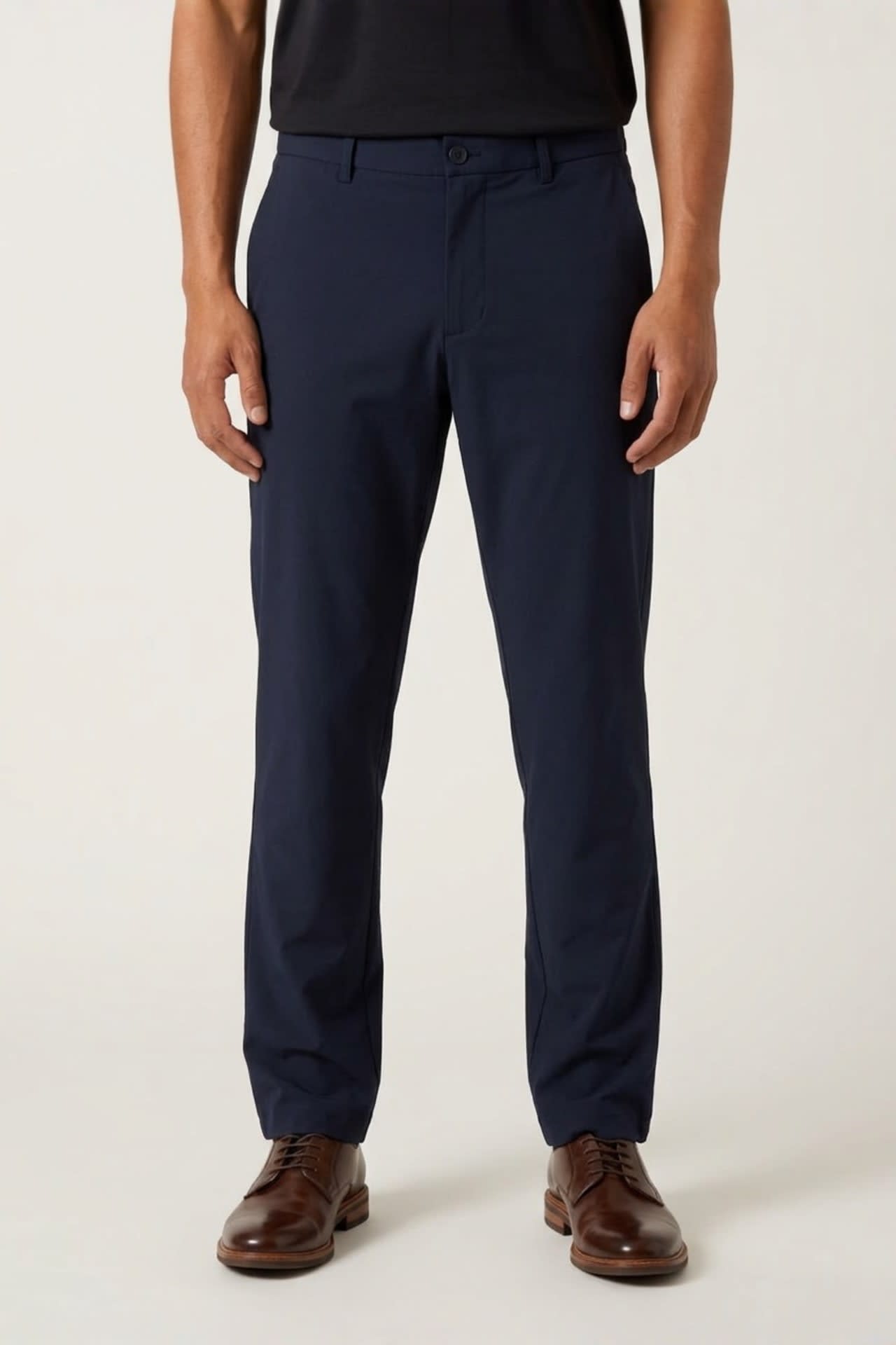 Lyocell Blend Twill Smart Fit Suit Pants With Elastic Waistband