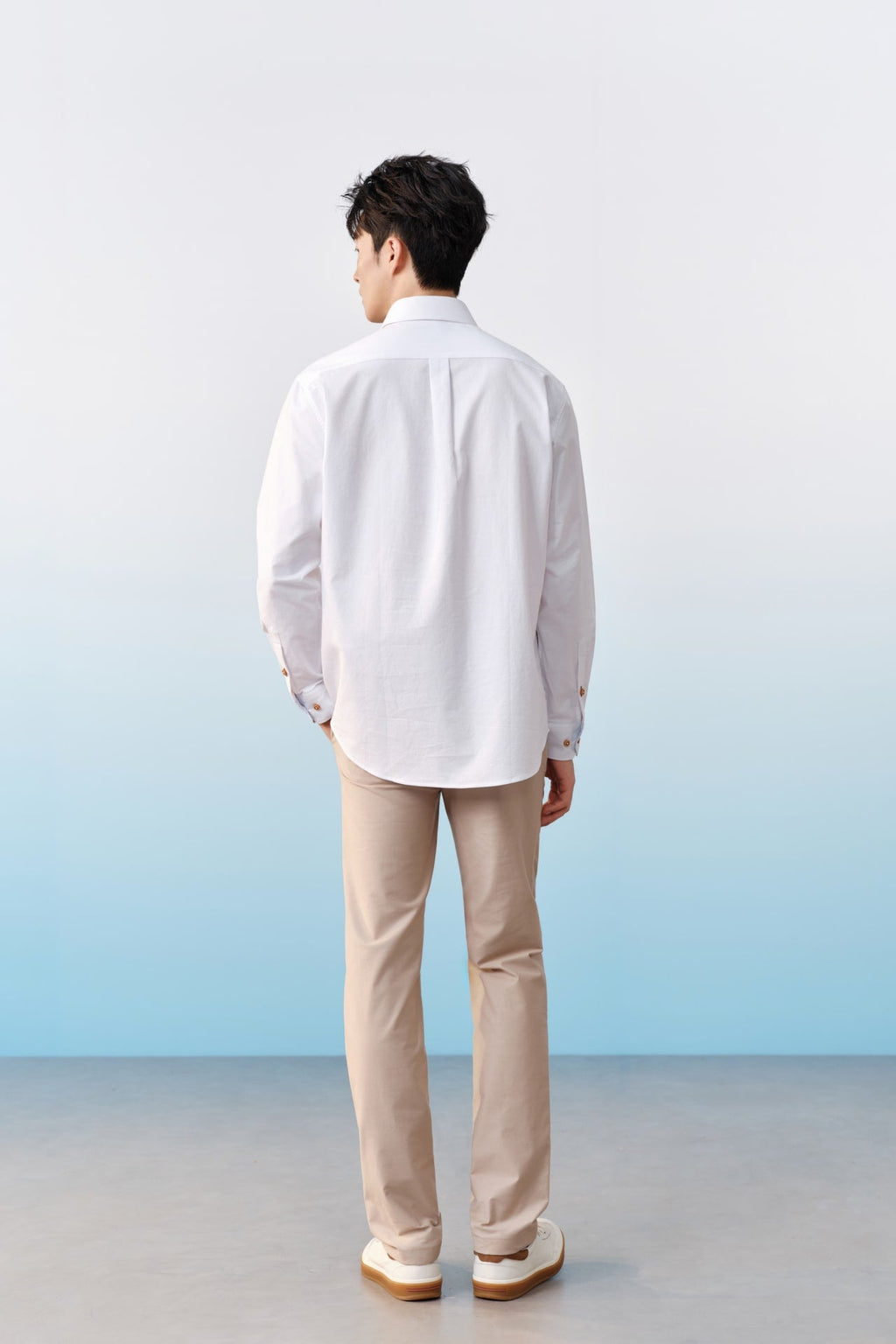 Cotton Blend Stretch Twill Slim Tapered Fit Casual Pants