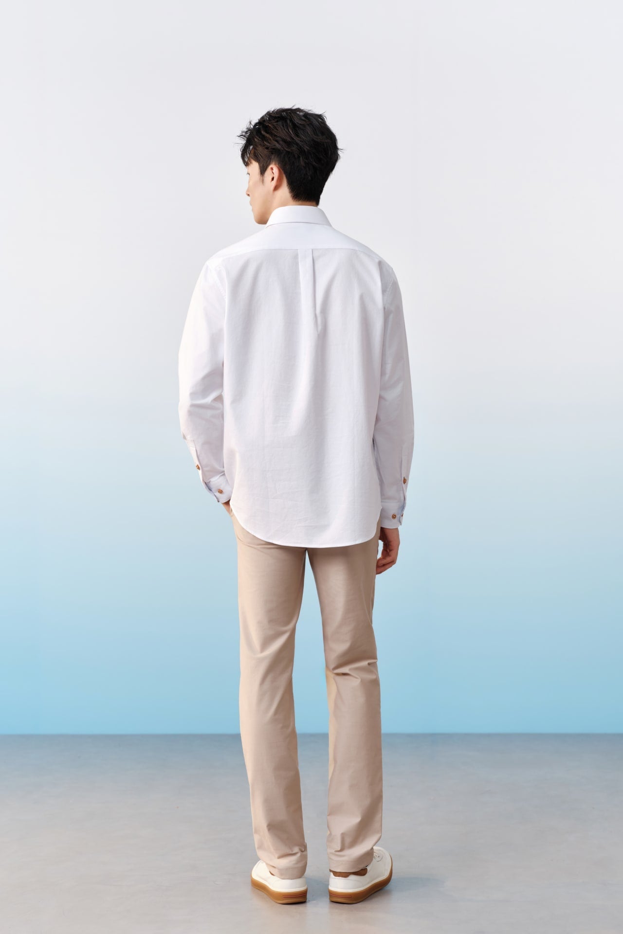 Cotton Blend Stretch Twill Slim Tapered Fit Casual Pants