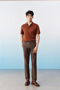 Cotton Blend Stretch Twill Slim Tapered Fit Casual Pants