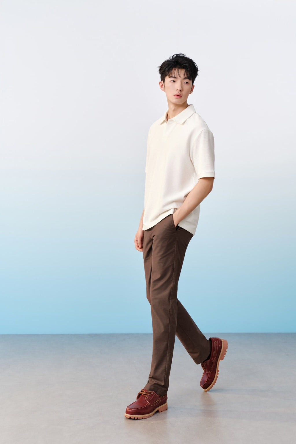 Cotton Blend Stretch Twill Slim Tapered Fit Casual Pants