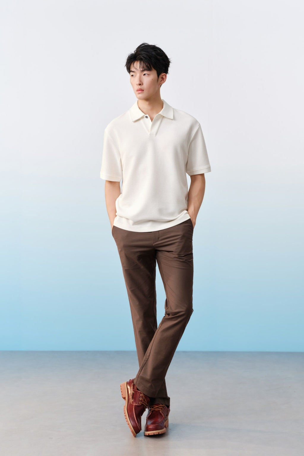 Cotton Blend Stretch Twill Slim Tapered Fit Casual Pants