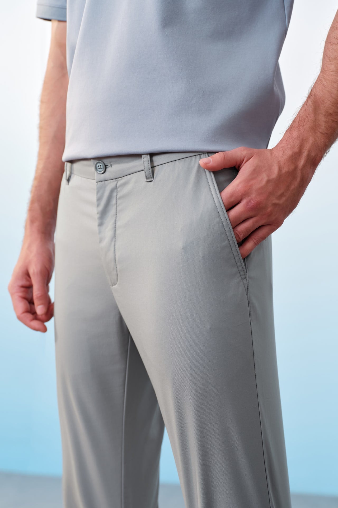 Cool Touch Cotton Blend Stretch Extra Slim Fit Casual Pants