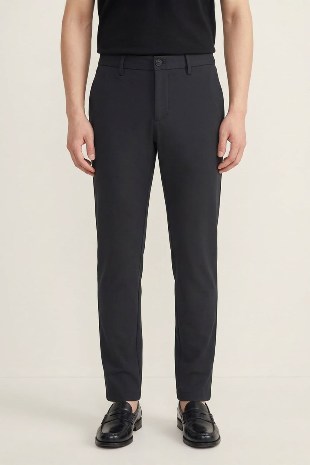 Stain Resistance Cotton Blend Stretch Twill Slim Tapered Fit Casual Pants