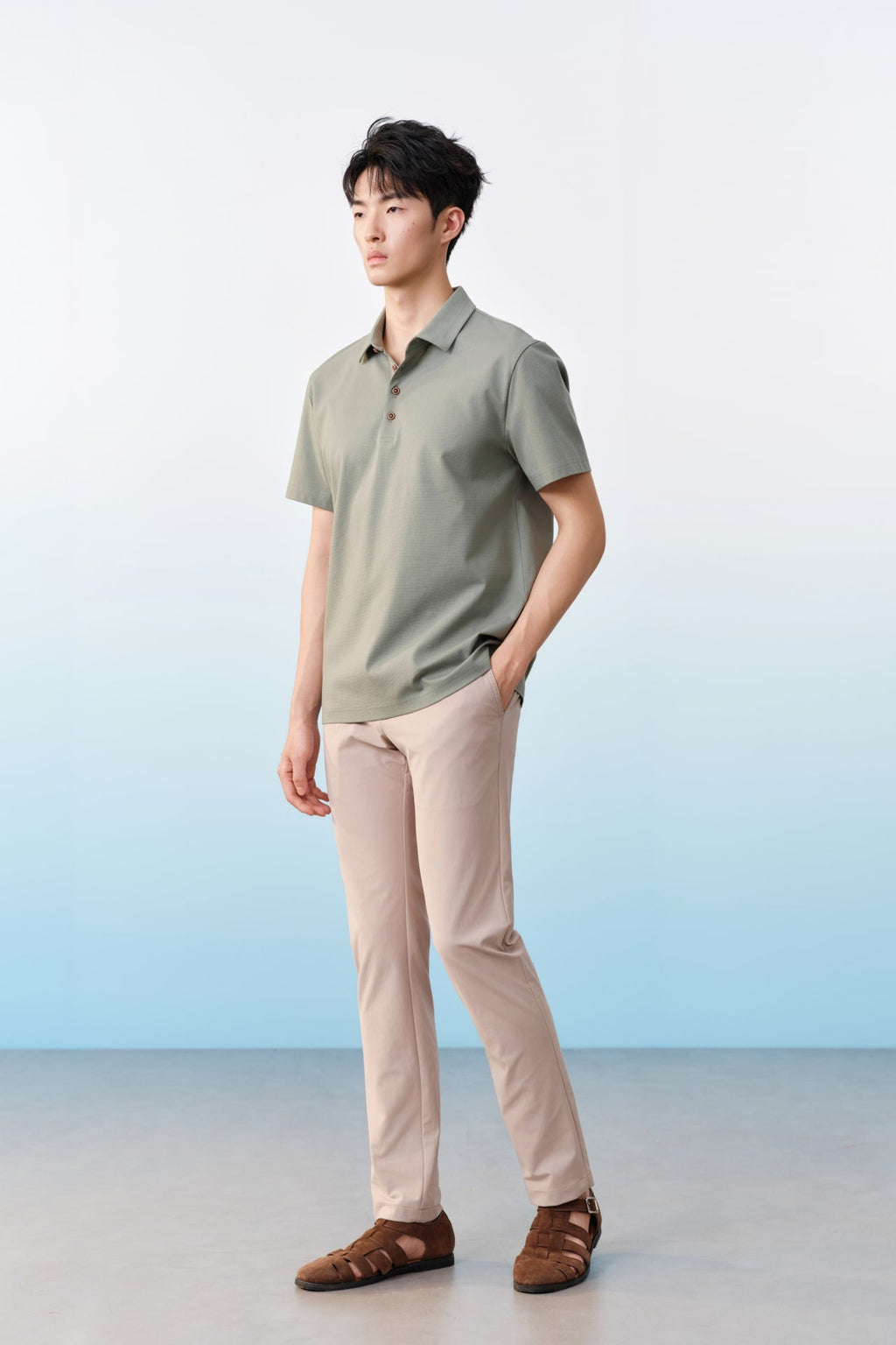 Multi-Way Stretch Poly Knit Ottoman Slim Tapered Fit Casual Pants