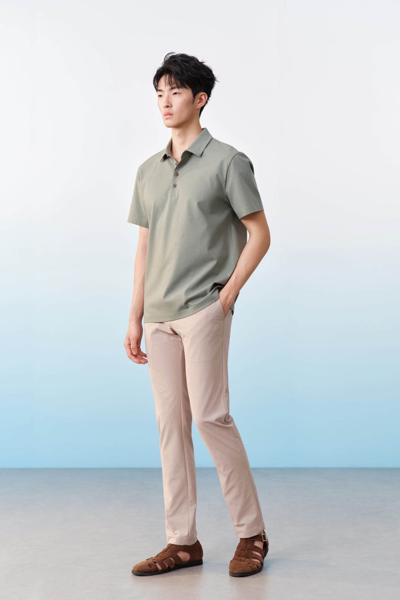 Multi-Way Stretch Poly Knit Ottoman Slim Tapered Fit Casual Pants