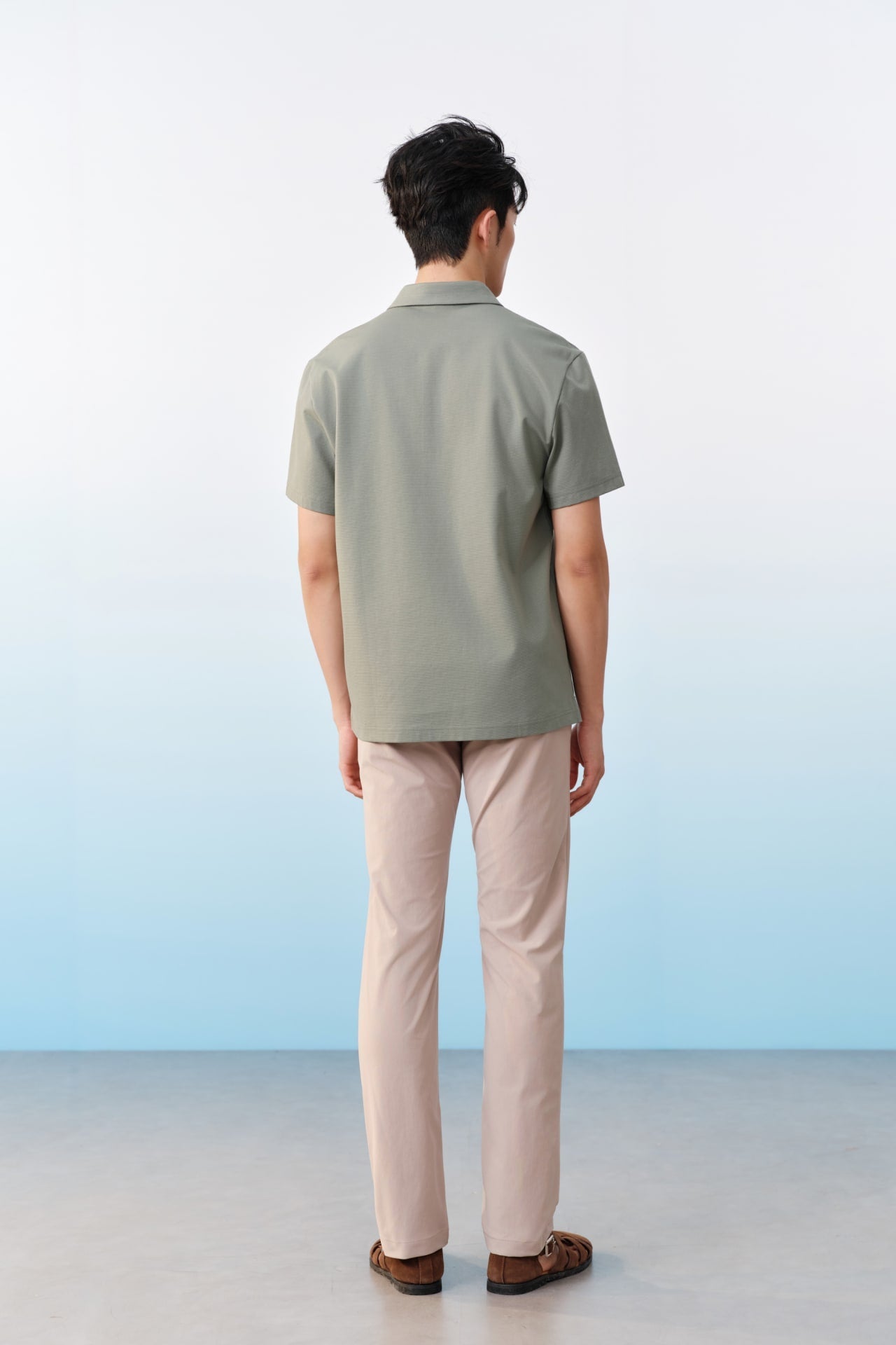Multi-Way Stretch Poly Knit Ottoman Slim Tapered Fit Casual Pants