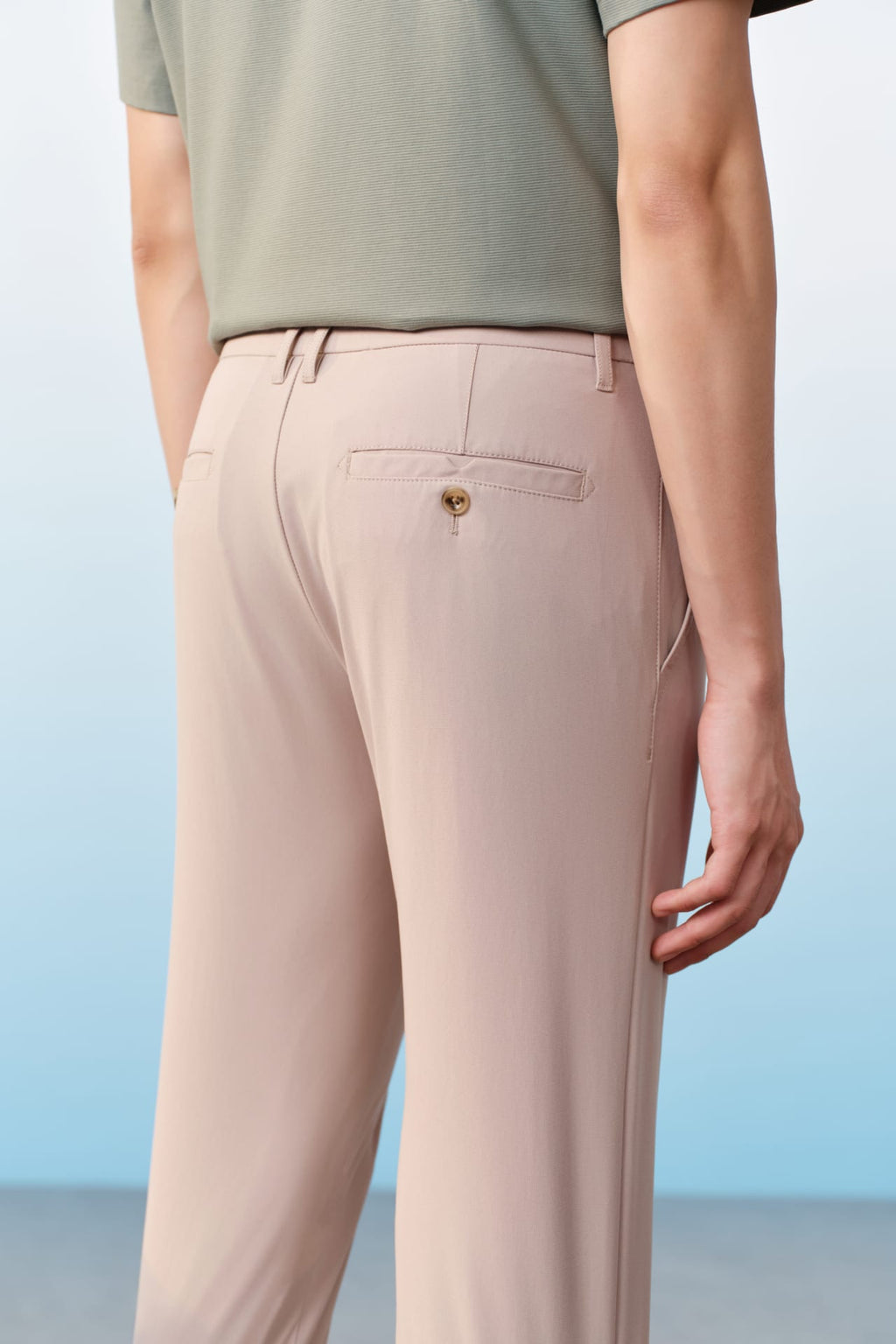 Multi-Way Stretch Poly Knit Ottoman Slim Tapered Fit Casual Pants