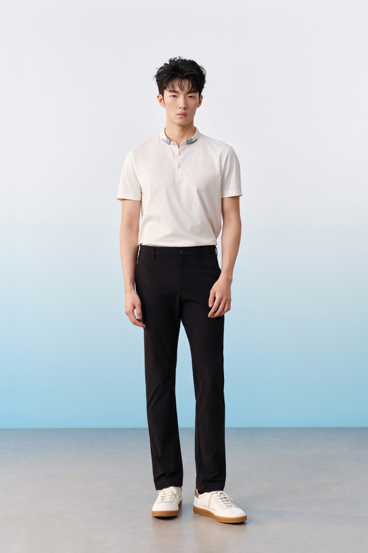 Multi-Way Stretch Poly Knit Ottoman Slim Tapered Fit Casual Pants