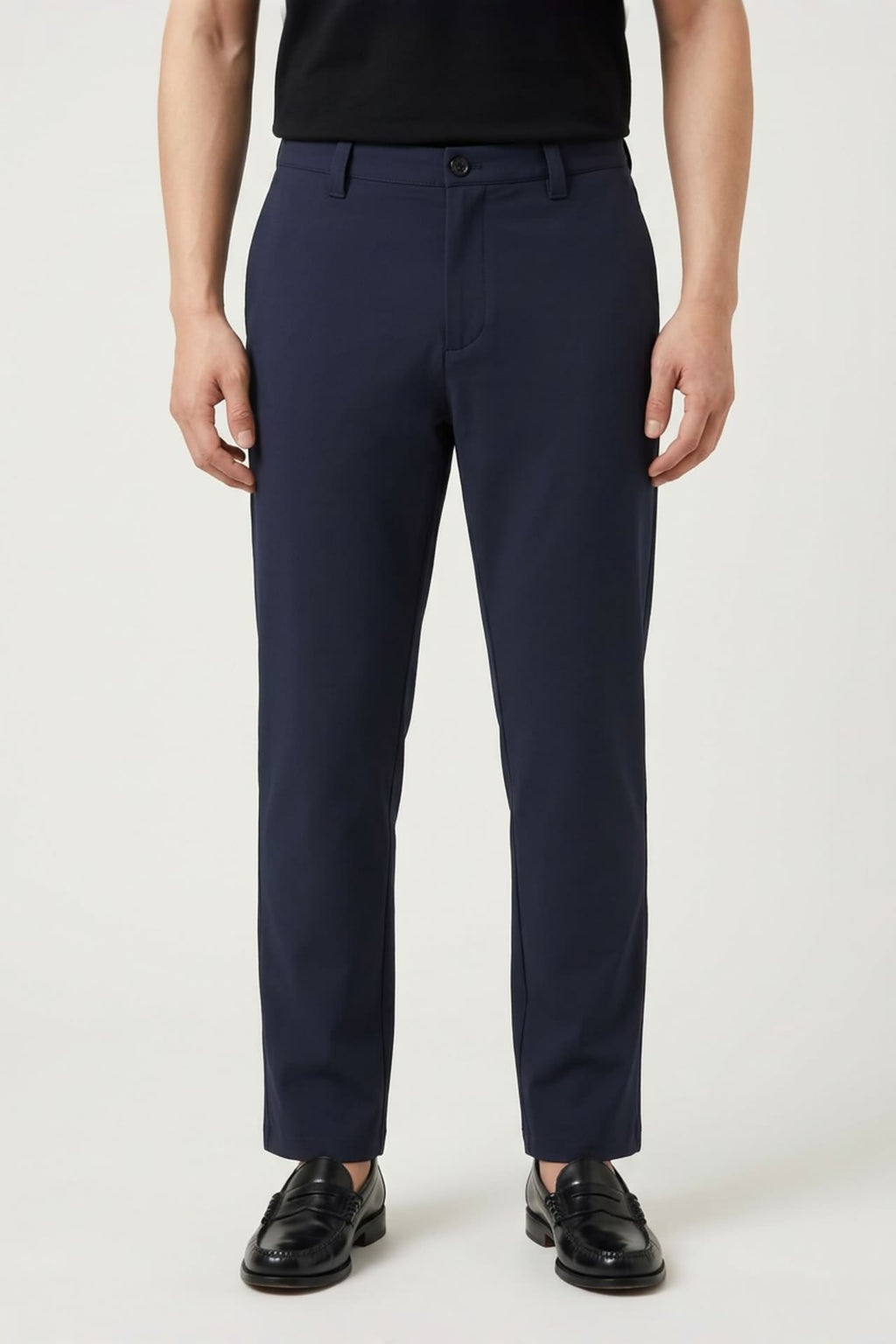 Lyocell Blend Twill Wide Straight Fit Casual Pants