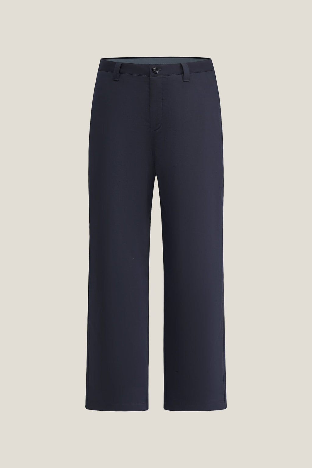 Lyocell Blend Twill Wide Straight Fit Casual Pants
