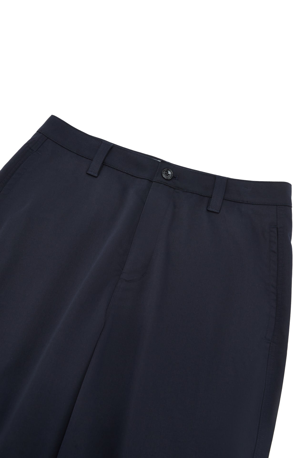 Lyocell Blend Twill Wide Straight Fit Casual Pants