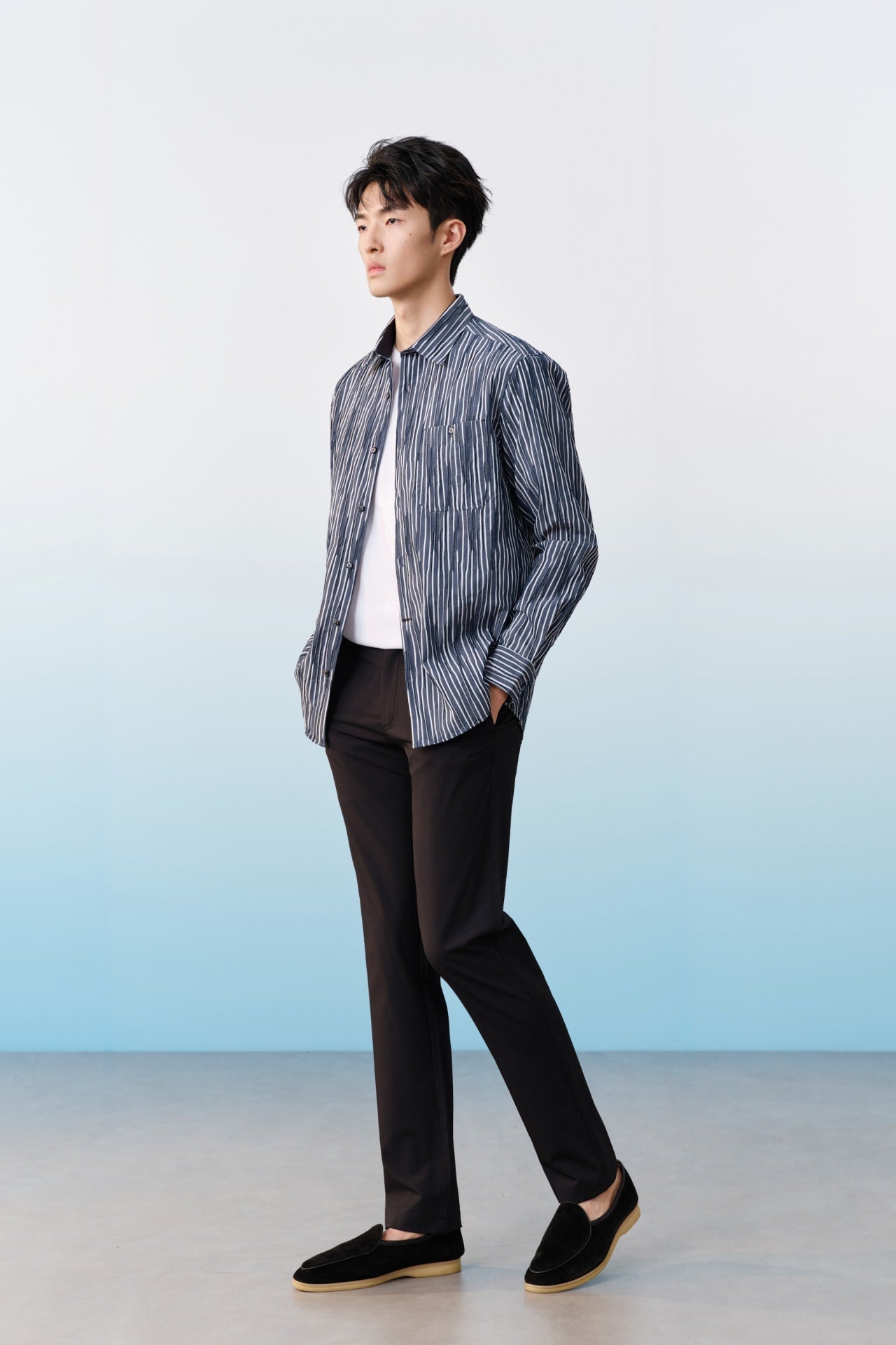 Multi-Way Stretch Anti UV Poly Twill Smart Fit Casual Pants With Elastic Waistband
