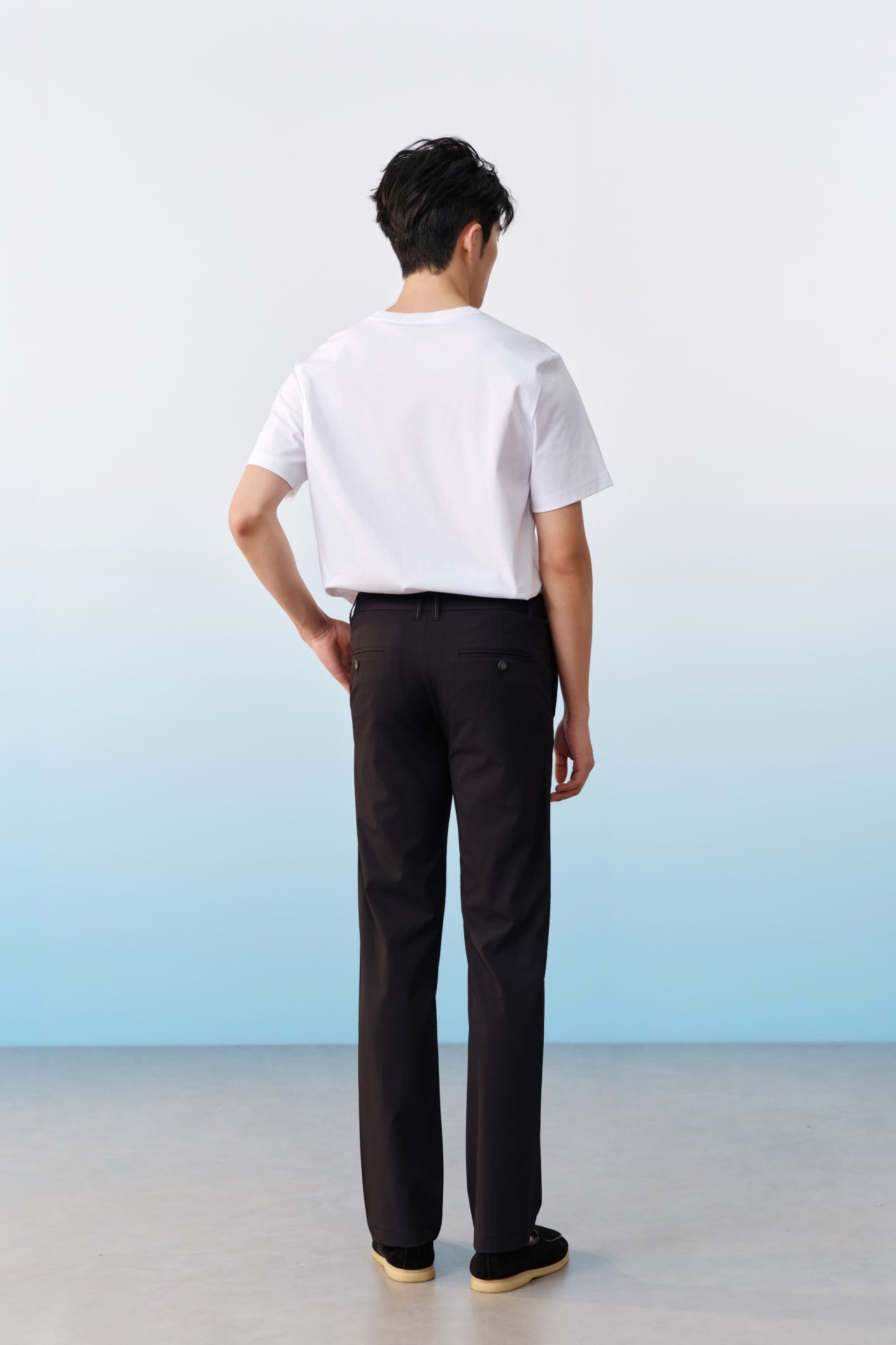 Multi-Way Stretch Anti UV Poly Twill Smart Fit Casual Pants With Elastic Waistband