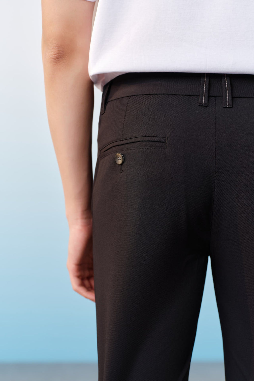 Multi-Way Stretch Anti UV Poly Twill Smart Fit Casual Pants With Elastic Waistband