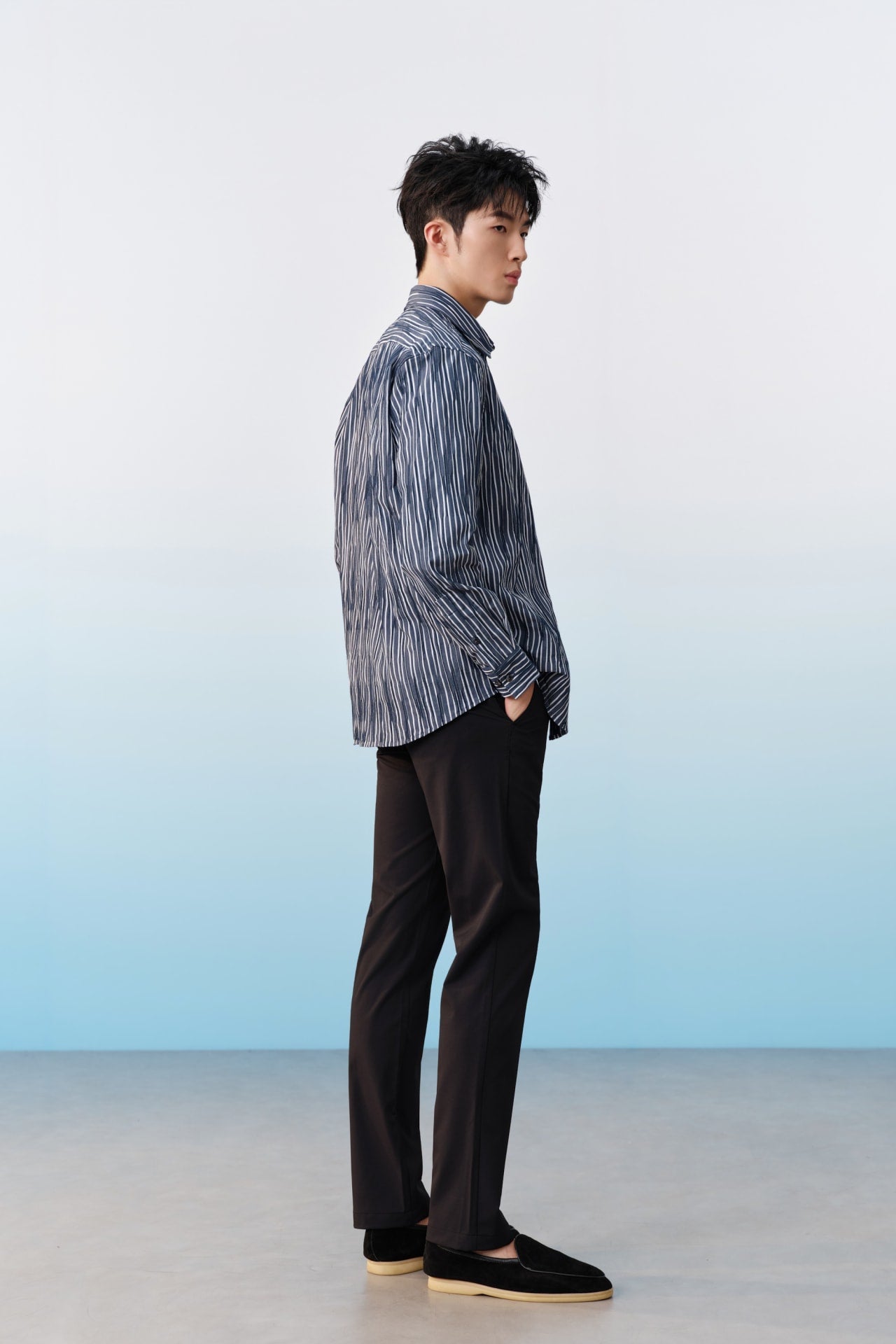 Multi-Way Stretch Anti UV Poly Twill Smart Fit Casual Pants With Elastic Waistband
