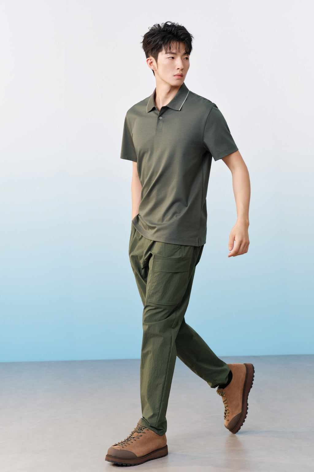Lightweight Multi-Way Stretch Nylon Smart Tapered Fit Casual Pants