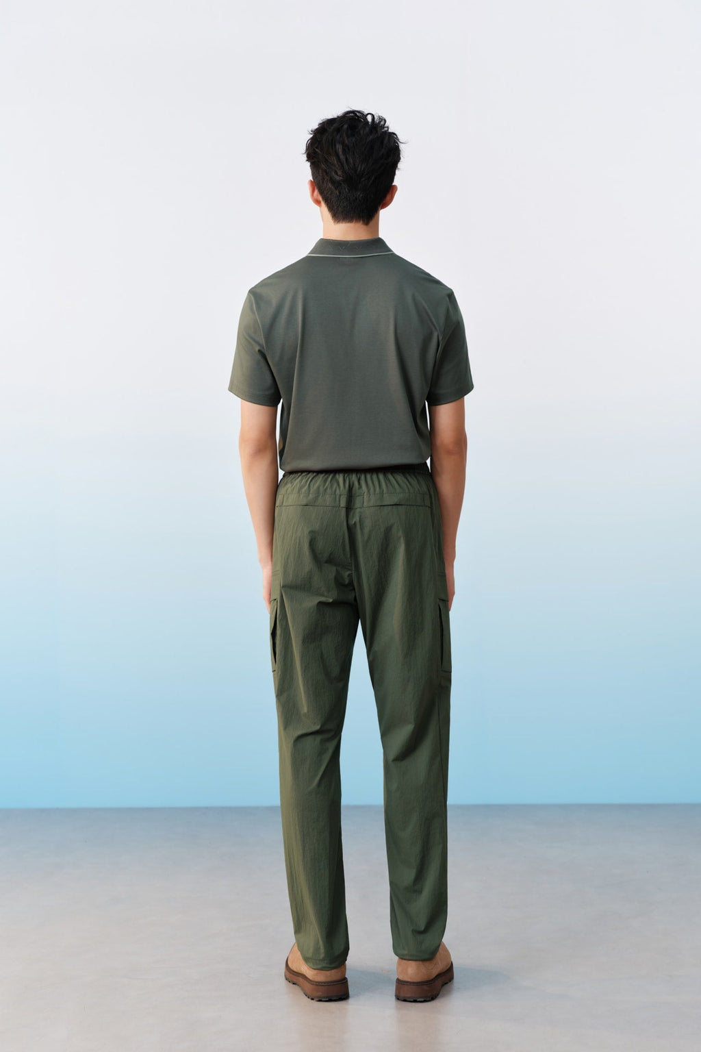 Lightweight Multi-Way Stretch Nylon Smart Tapered Fit Casual Pants