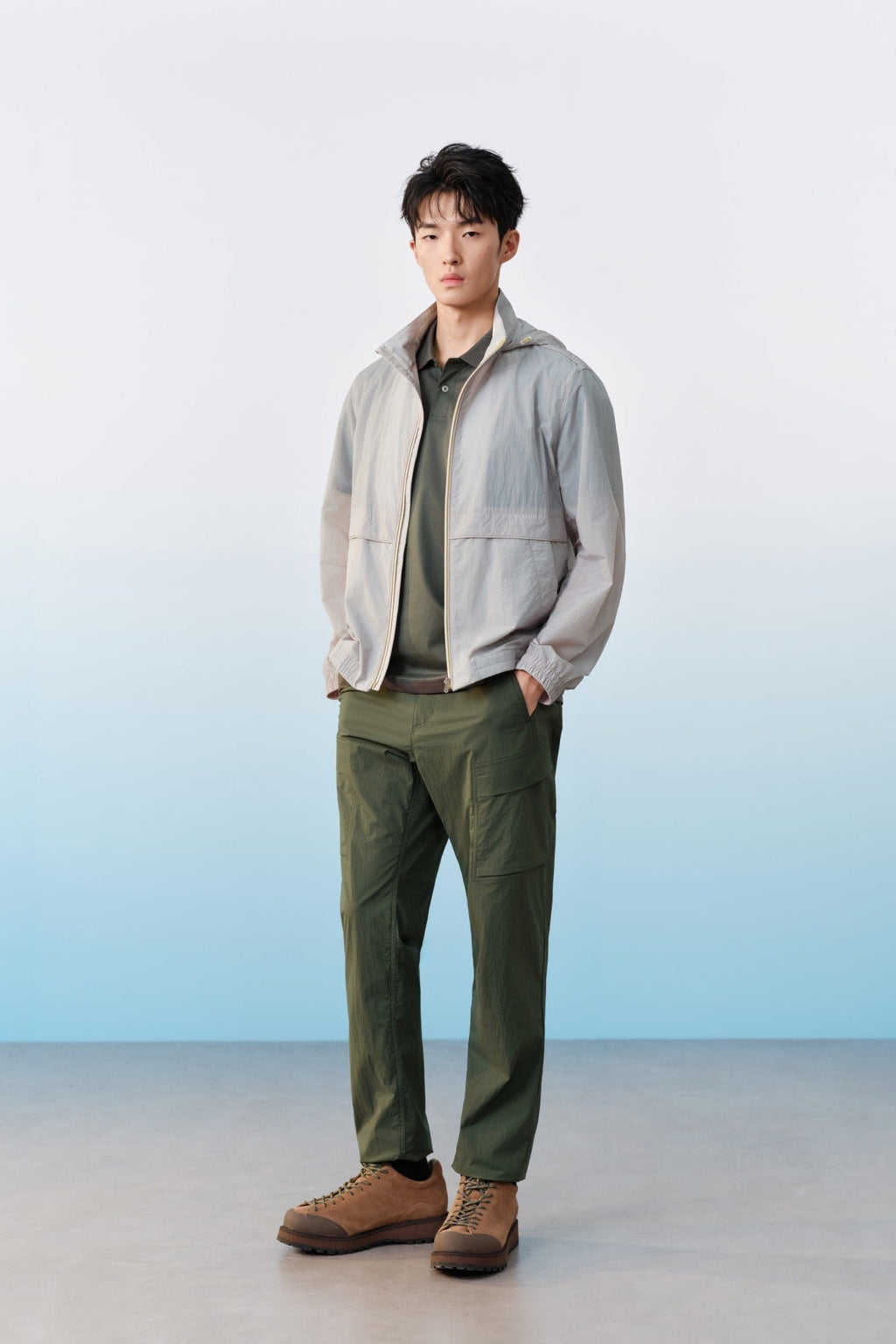 Lightweight Multi-Way Stretch Nylon Smart Tapered Fit Casual Pants