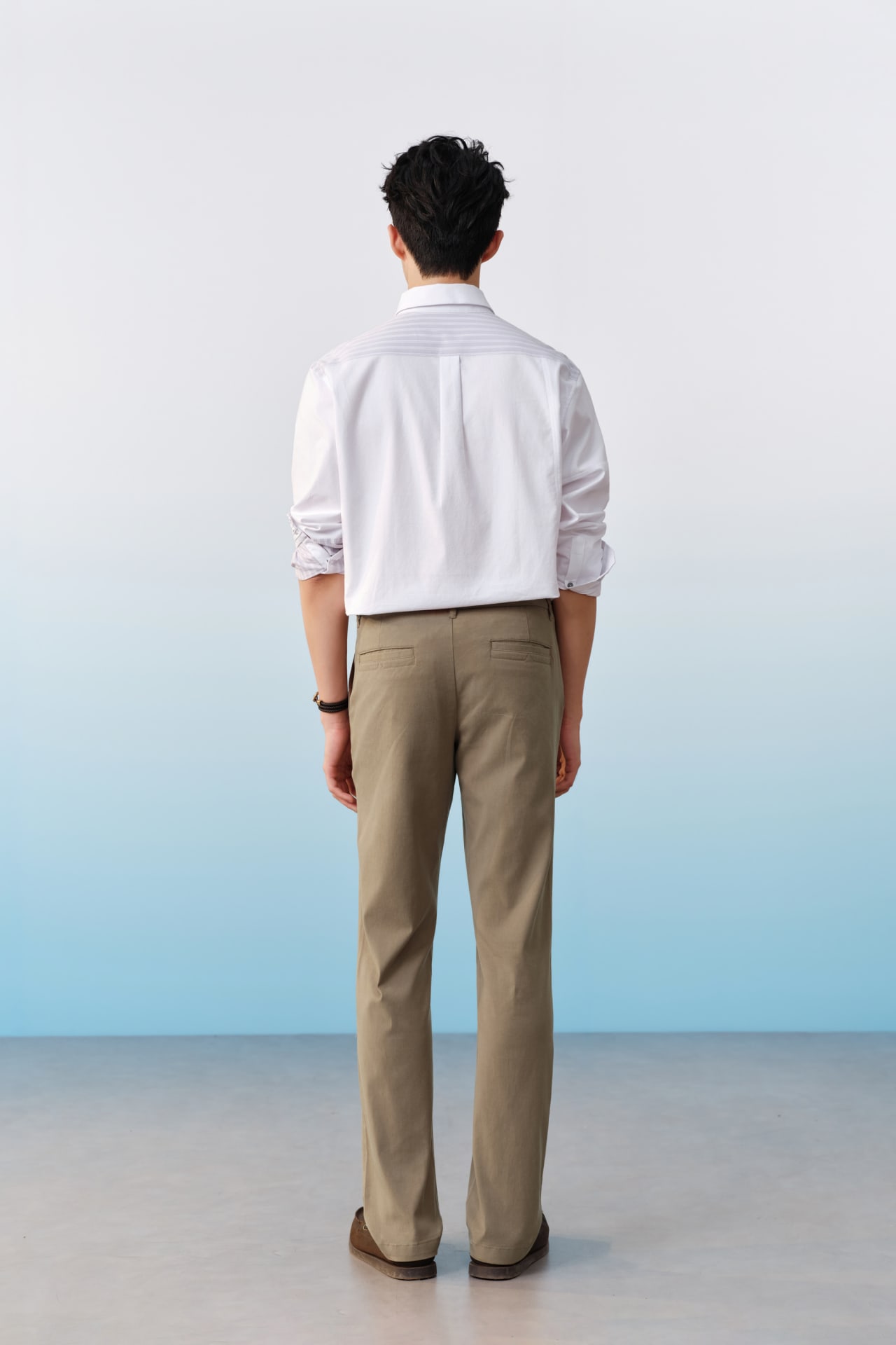 Lyocell Blend Stretch Twill Regular Fit Casual Pants