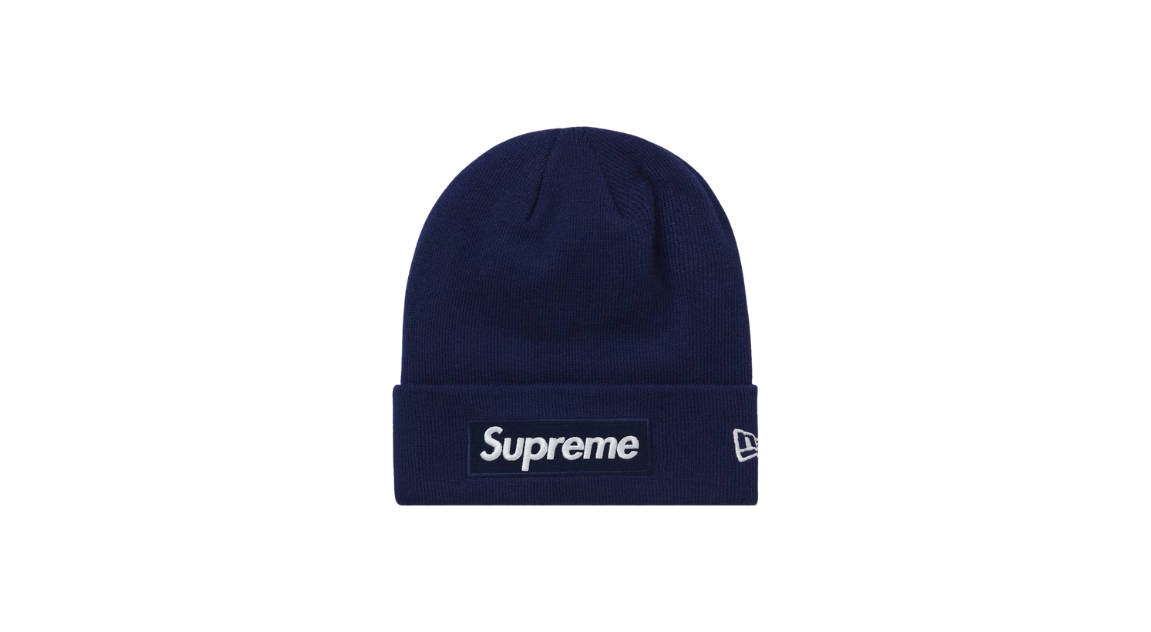 Supreme New Era Box Logo Beanie Washed Navy (FW21)
