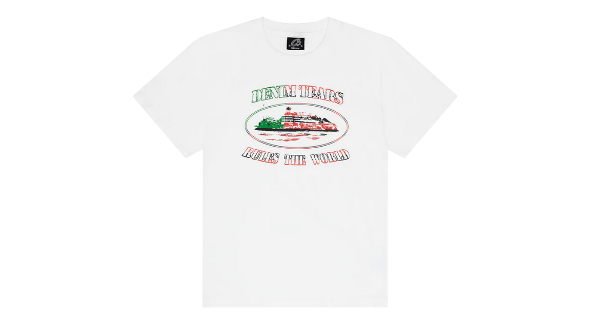 Corteiz x Denim Tears 'Cortears' OG Alcatraz Tee White