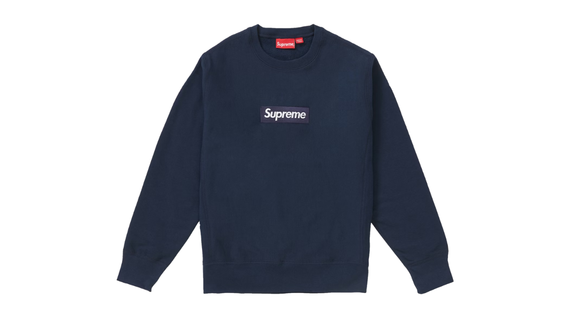 Supreme Box Logo Crewneck Navy (FW18) (P)