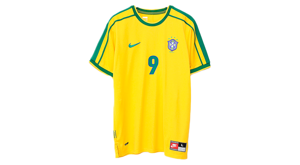 Nike Brazil 1998 Reissue Ronaldo Soccer Replica Jersey Varsity Maize