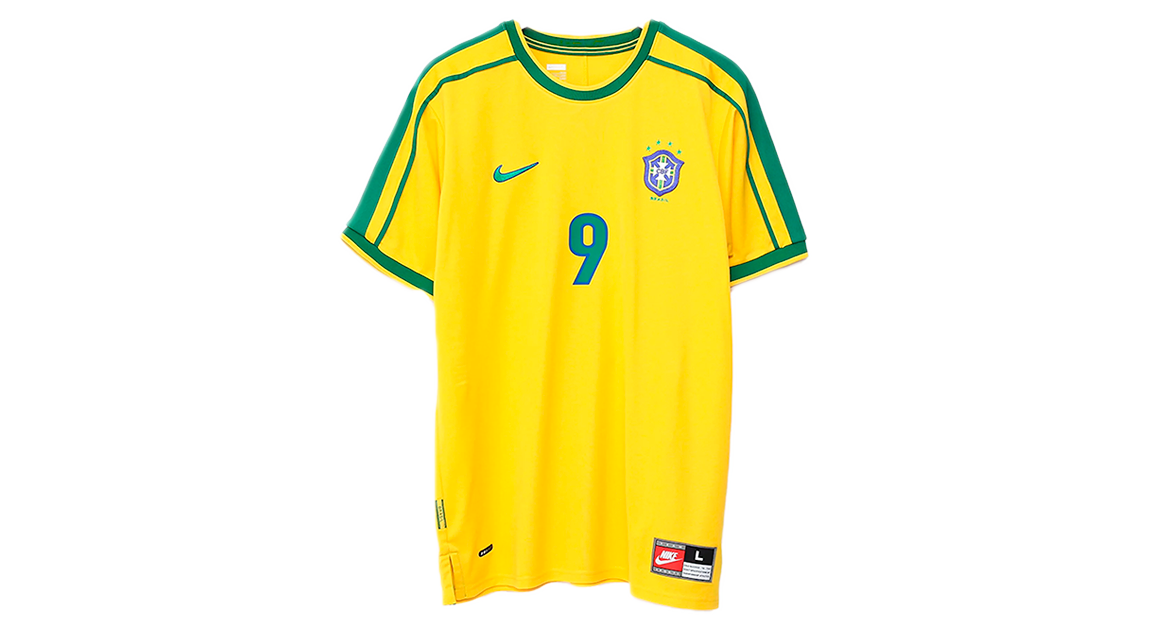 Nike Brazil 1998 Reissue Ronaldo Soccer Replica Jersey Varsity Maize